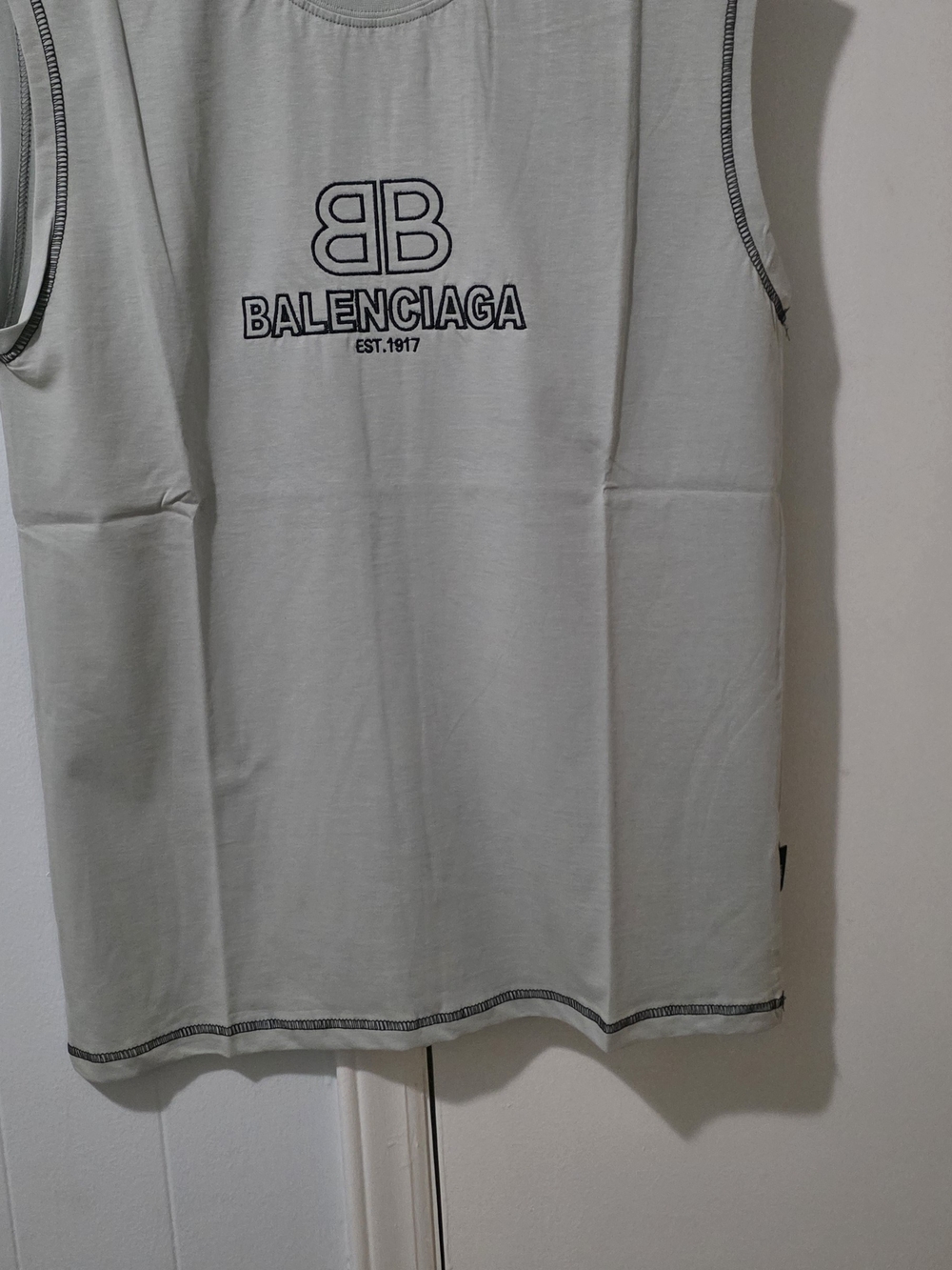 Balenciaga Light Gray Logo Sleeveless Tank
